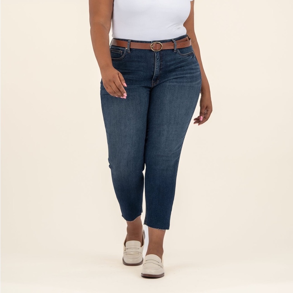 Kut from the Kloth Rachael High Rise Mom Raw Hem Denim Jeans